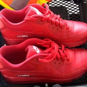 Nike Air Maxes 90s essentials all red